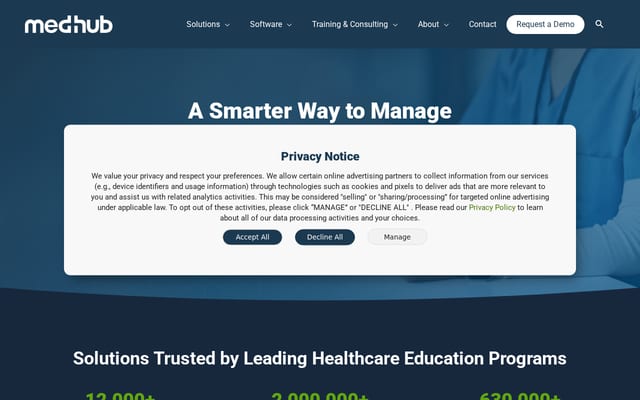 Screenshot of medhub.com
