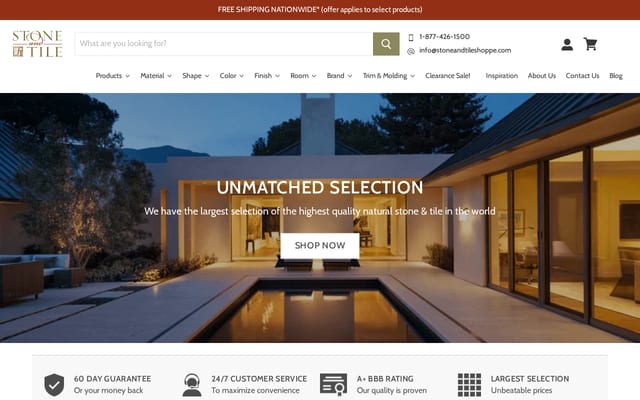 Screenshot of stoneandtileshoppe.com
