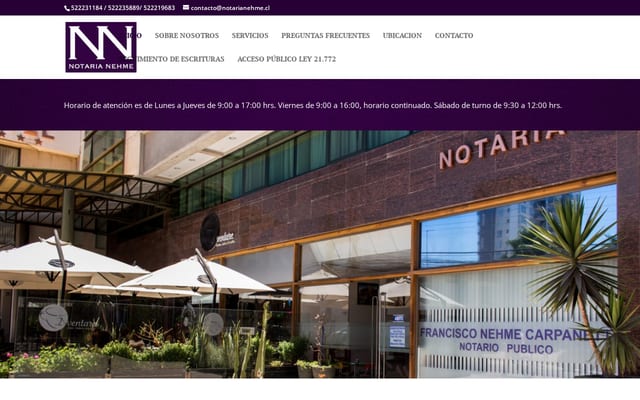 Screenshot of notarianehme.cl