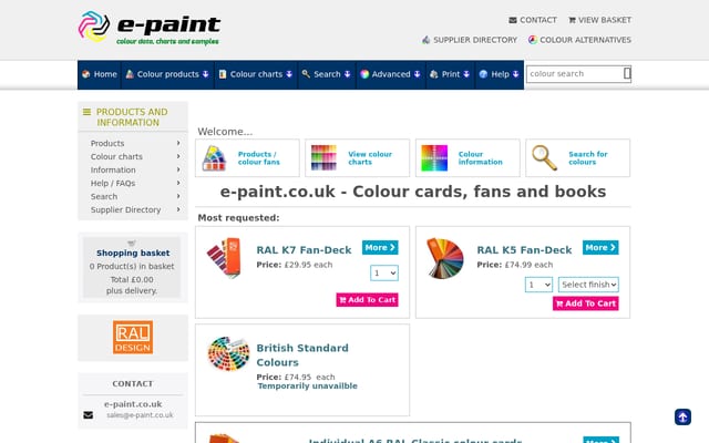 Screenshot of e-paint.co.uk