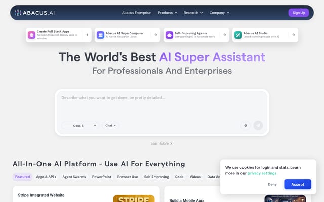 Screenshot of abacus.ai