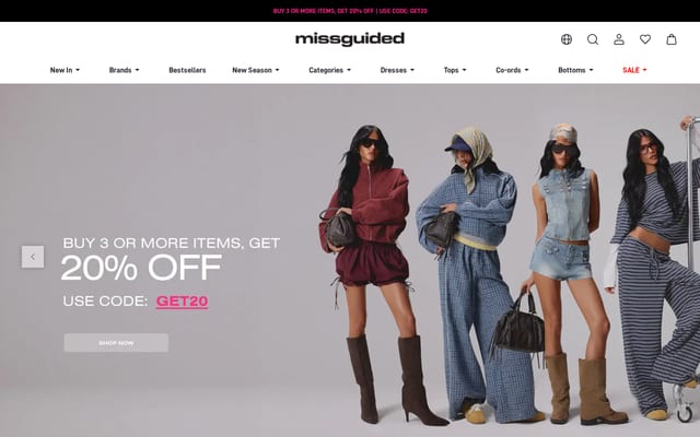 Screenshot of missguided.com