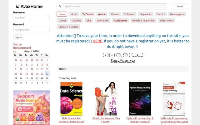 Screenshot of avxhm.in