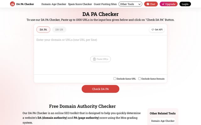 Screenshot of dapachecker.org