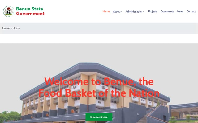 Screenshot of benuestate.gov.ng