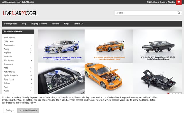 Screenshot of livecarmodel.com