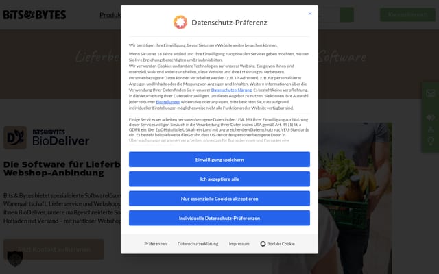 Screenshot of biodeliver.de