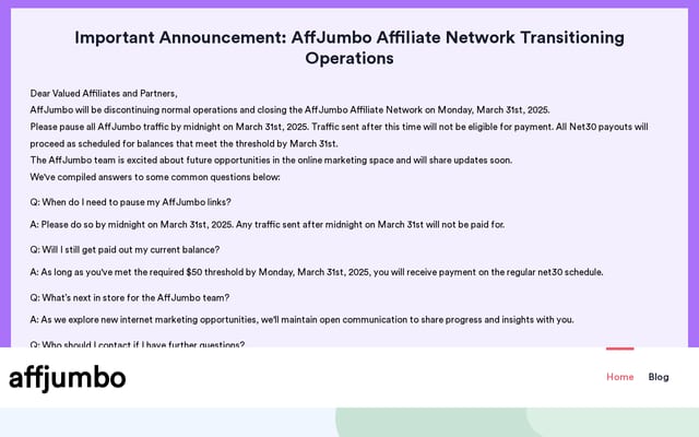 Screenshot of affjumbo.com