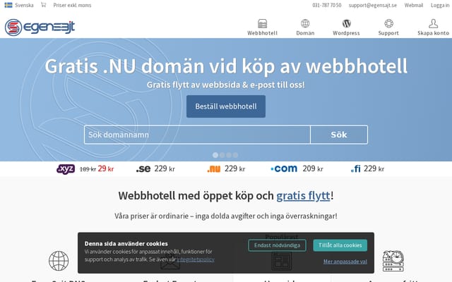 Screenshot of egensajt.se