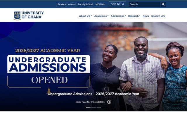 Screenshot of ug.edu.gh