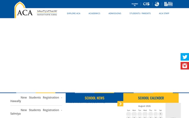 Screenshot of aca.edu.kw