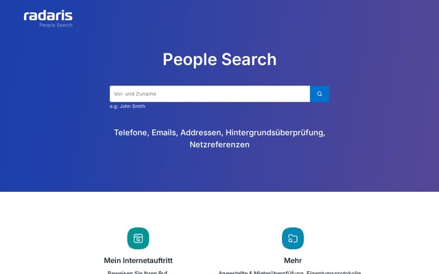 Screenshot of radaris.de