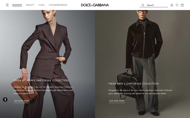 Screenshot of dolcegabbana.com