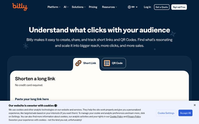 Screenshot of bitly.com