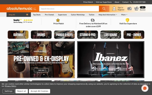 Screenshot of absolutemusic.co.uk