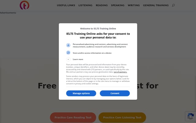 Screenshot of ieltstrainingonline.com