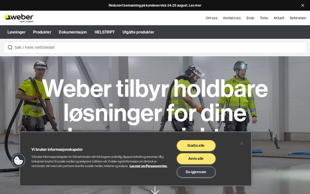 Screenshot of weber-norge.no