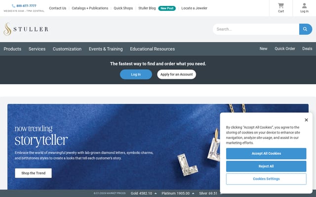 Screenshot of stuller.com