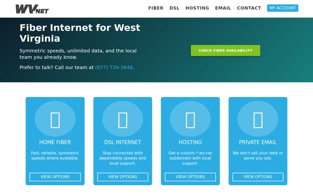Screenshot of wv.net