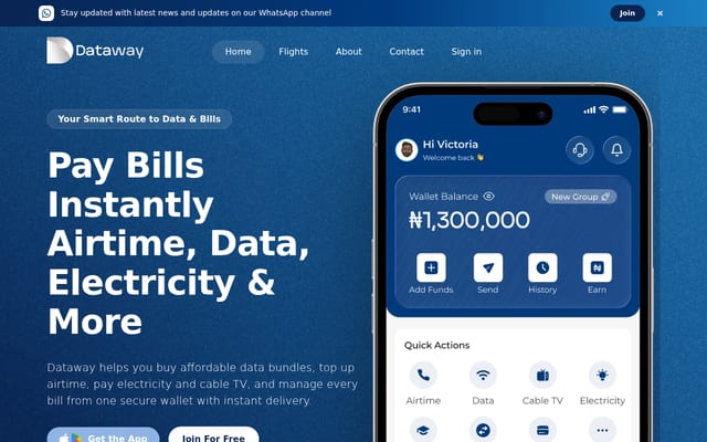 Screenshot of dataway.ng