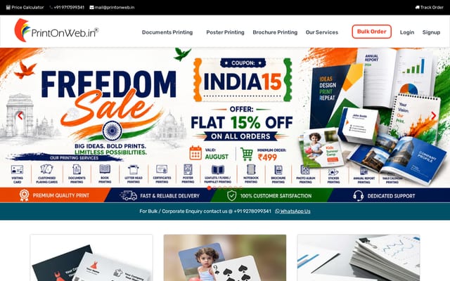 Screenshot of printonweb.in