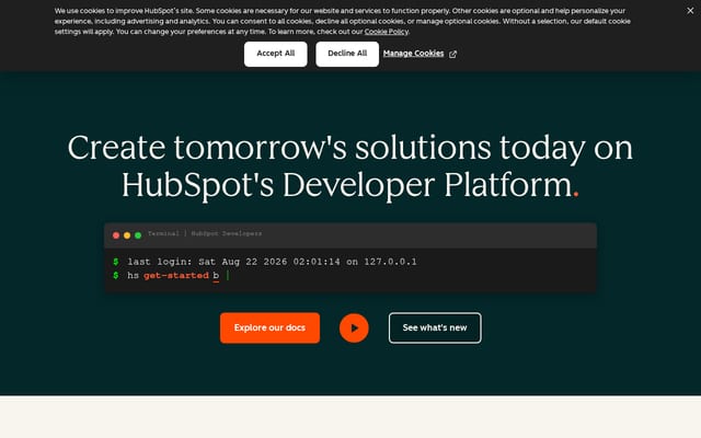 Screenshot of hubapi.com