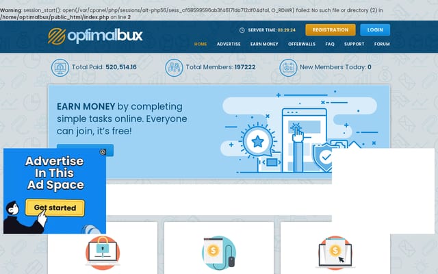 Screenshot of optimalbux.com
