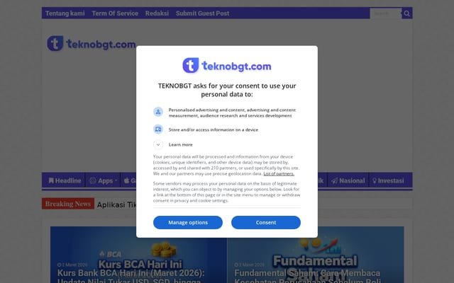 Screenshot of teknobgt.com