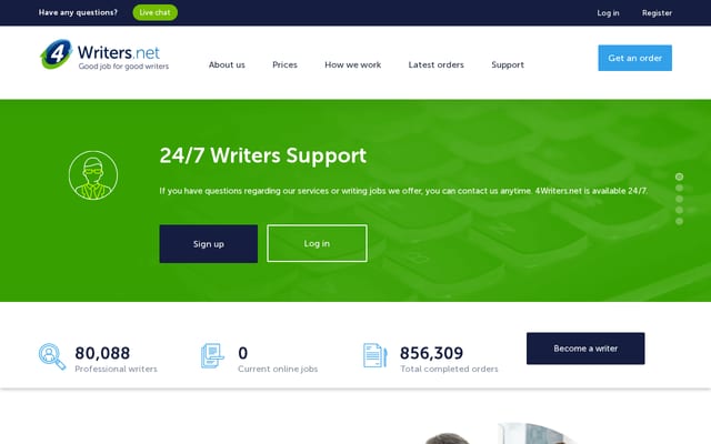 Screenshot of 4writers.net
