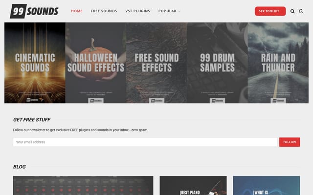 Screenshot of 99sounds.org