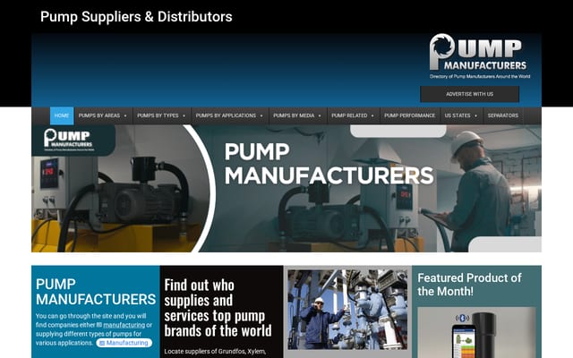 Screenshot of pump-manufacturers.com