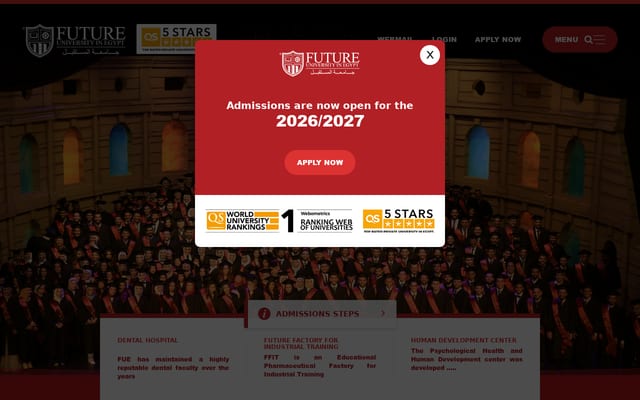 Screenshot of fue.edu.eg